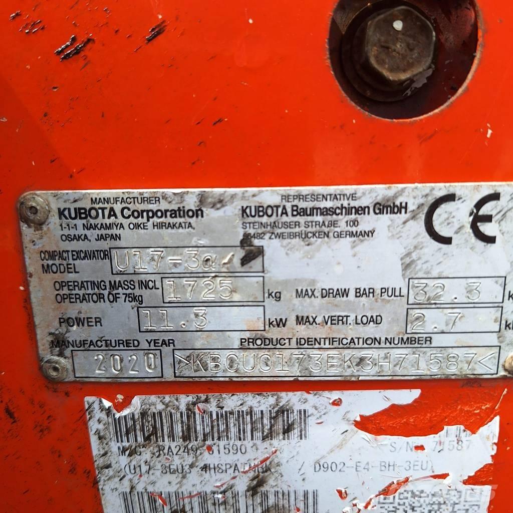 Kubota U 17-3 Minikaivukoneet < 7t