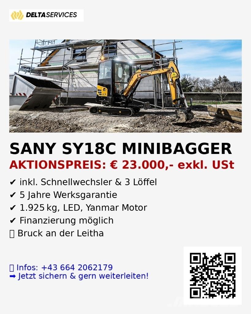 Sany SY 18 C Minikaivukoneet < 7t