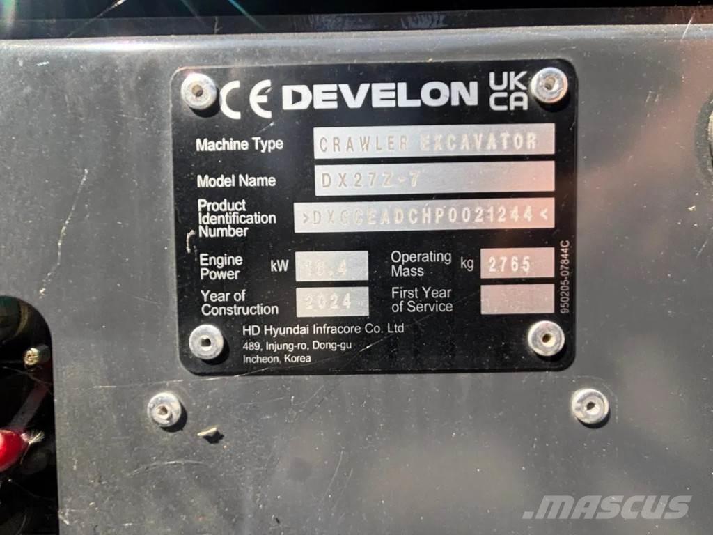 Doosan DX27Z-7 Minikaivukoneet < 7t