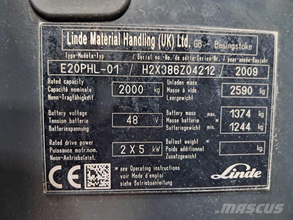 Linde E20PHL-01 Sähkötrukit