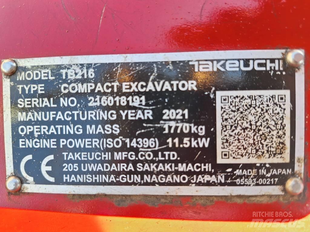 Takeuchi TB 216 Minikaivukoneet < 7t
