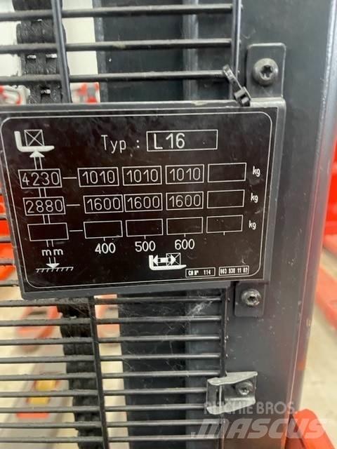 Linde L16 Käyden ajettavat pinoamistrukit