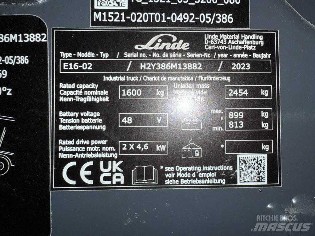 Linde E16/386-02 Sähkötrukit