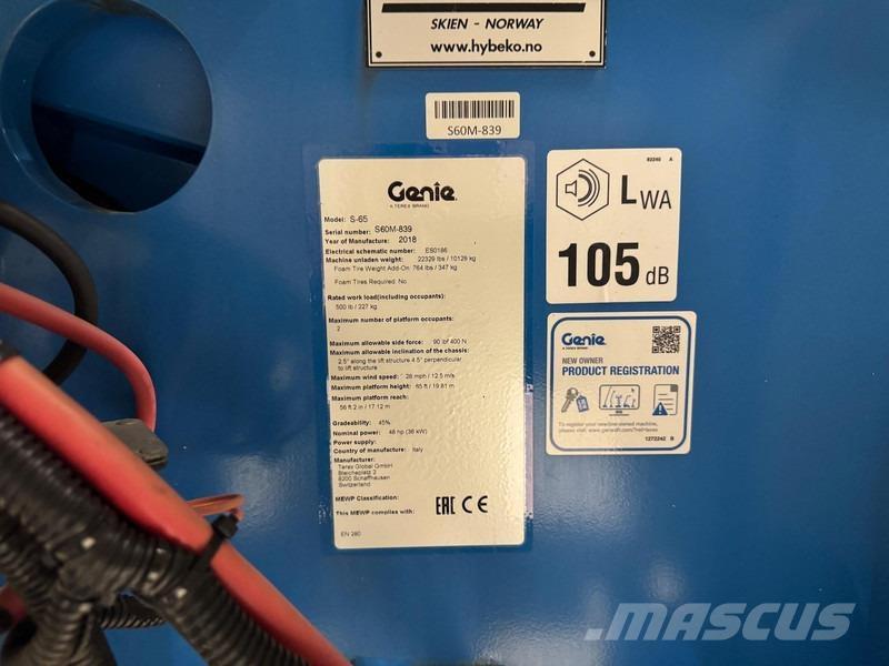Genie S65 Teleskooppipuominostimet