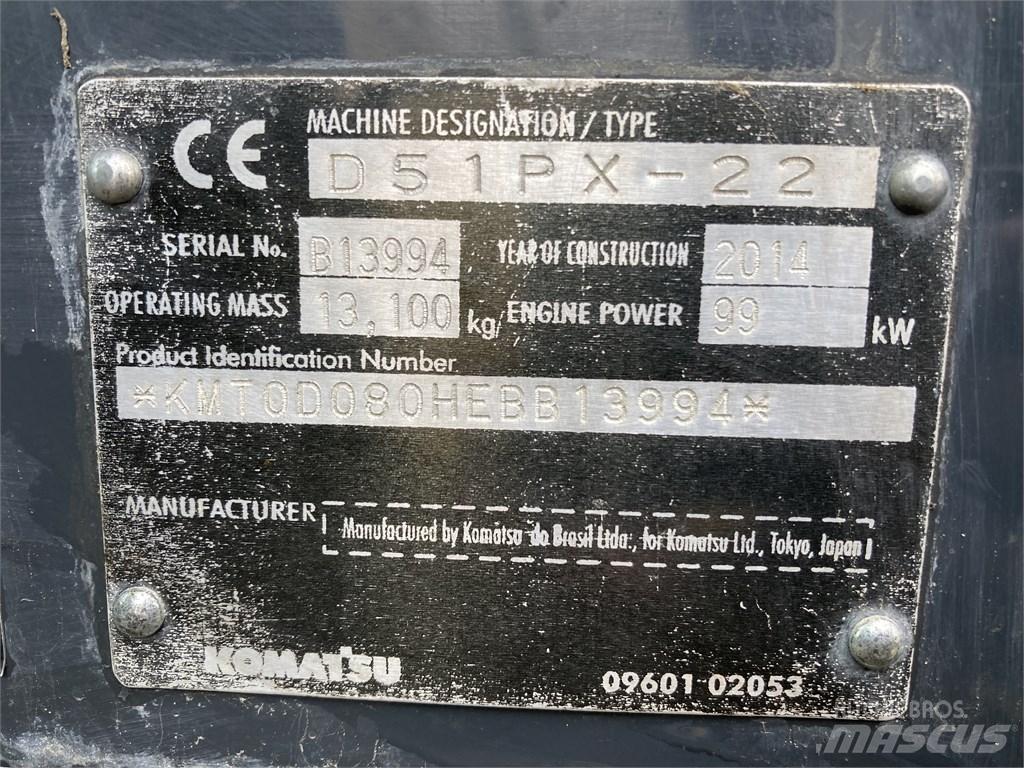 Komatsu DX 51 PX 22 Telaketjupuskutraktorit