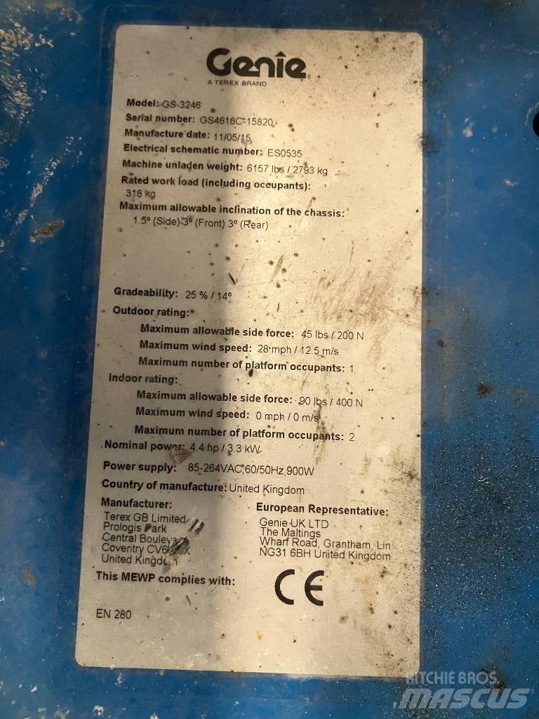 Genie GS 3246 Saksilavat