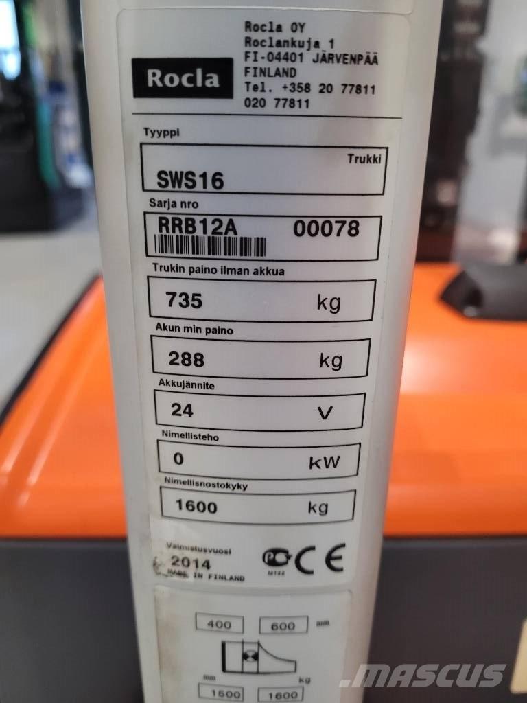 Rocla SWS 16 Käyden ajettavat pinoamistrukit