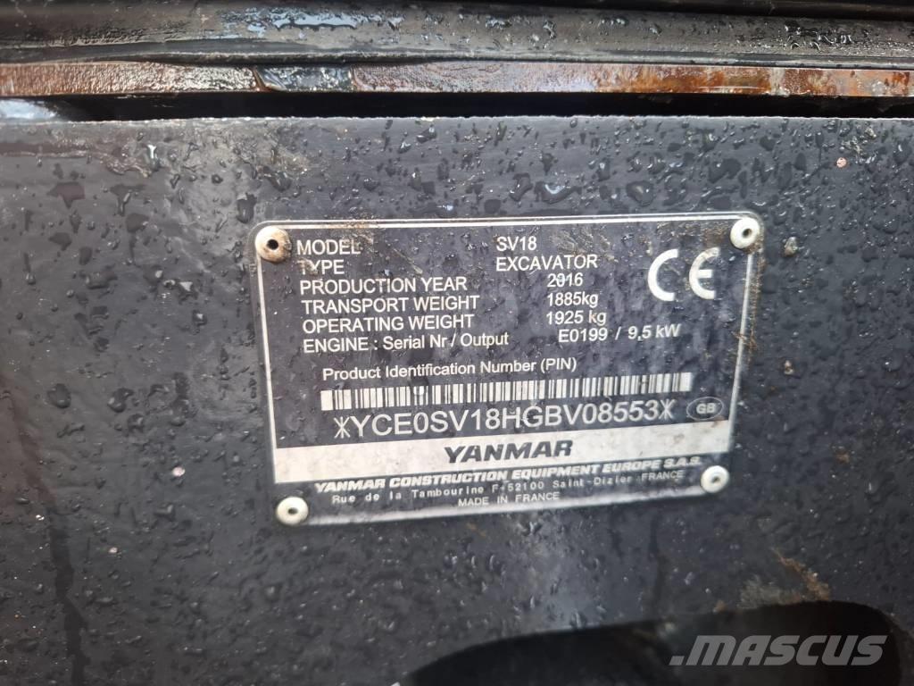 Yanmar SV 18 Minikaivukoneet < 7t