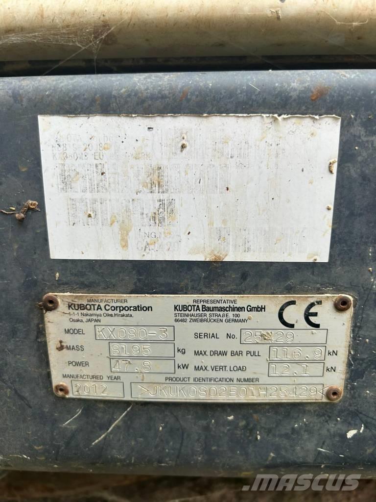 Kubota KX 080-3 Midikaivukoneet 7t - 12t
