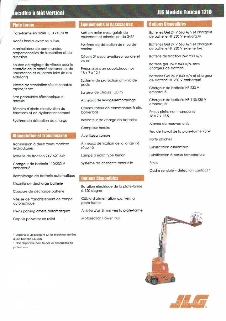 JLG Toucan 1210 Henkilönostimet ja nostolaitteet