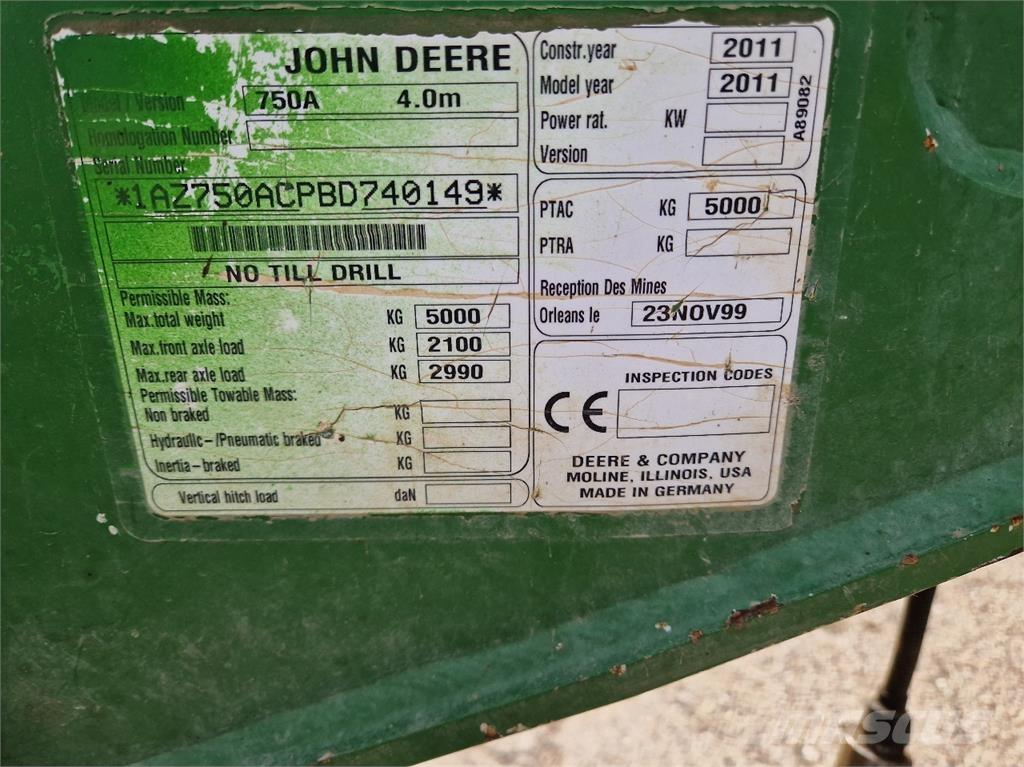 John Deere 750 A Kylvölannoittimet