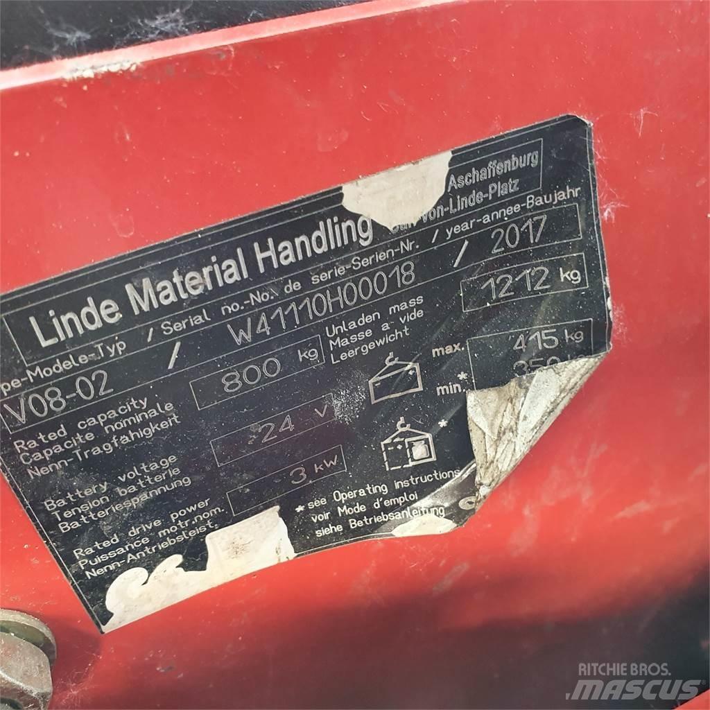 Linde V08-02 Välitasokeräilytrukit