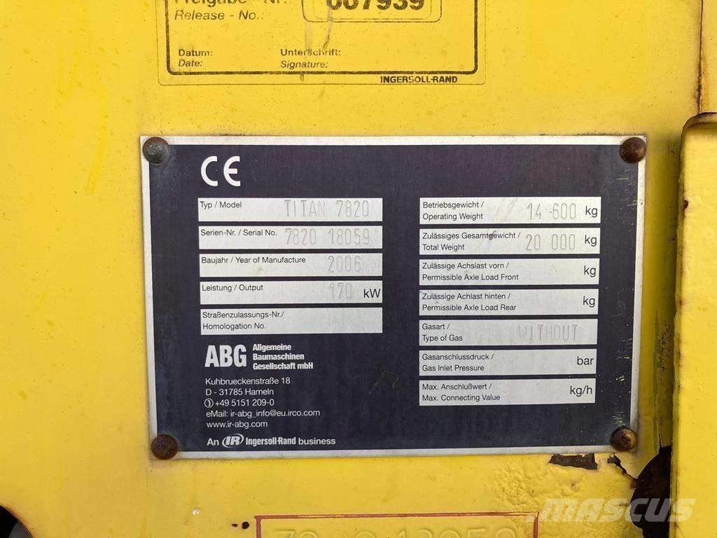 Volvo ABG 7820 Asfalttikoneet