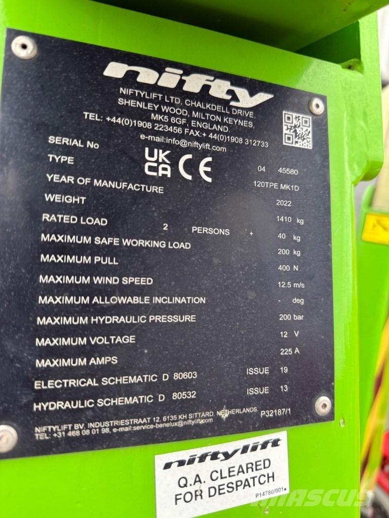 Niftylift 120TPE Hinattavat henkilönostimet