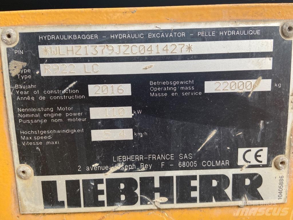 Liebherr R 922LC Telakaivukoneet