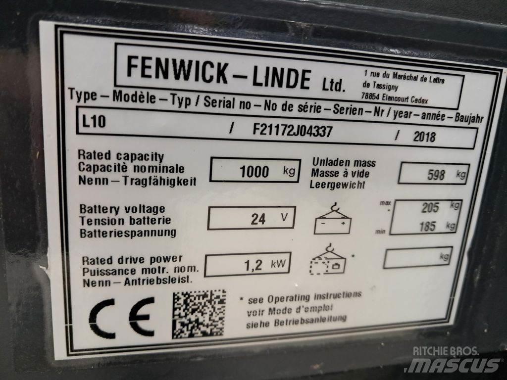 Linde L10 Käyden ajettavat pinoamistrukit