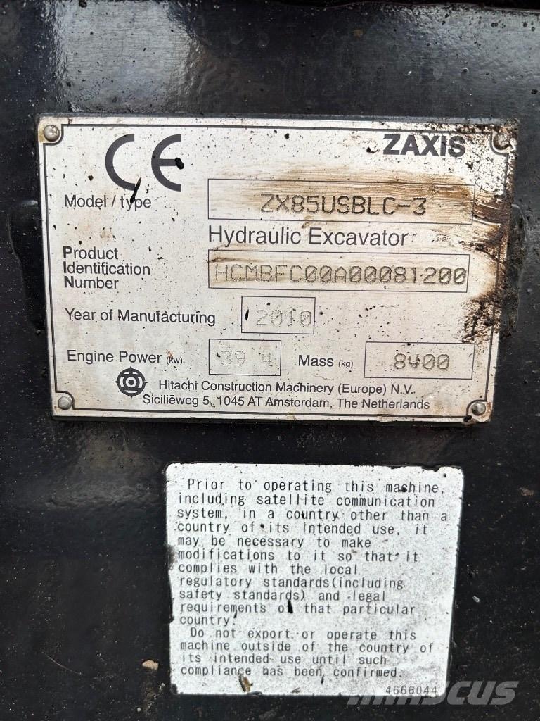 Hitachi Zaxis 85 USB Midikaivukoneet 7t - 12t