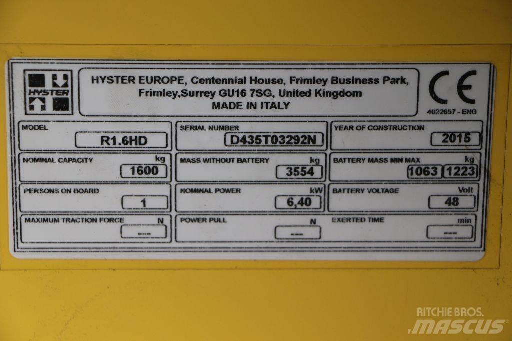 Hyster R 1.6 Sähkötrukit
