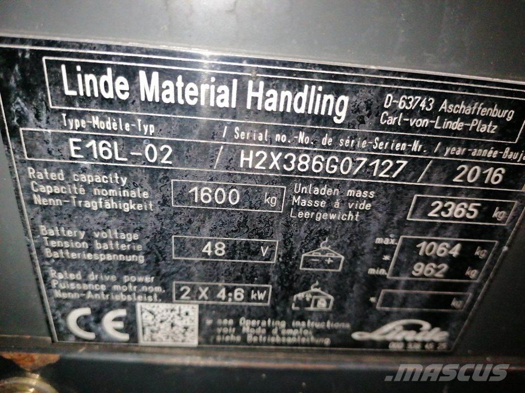 Linde E16L-02 Sähkötrukit