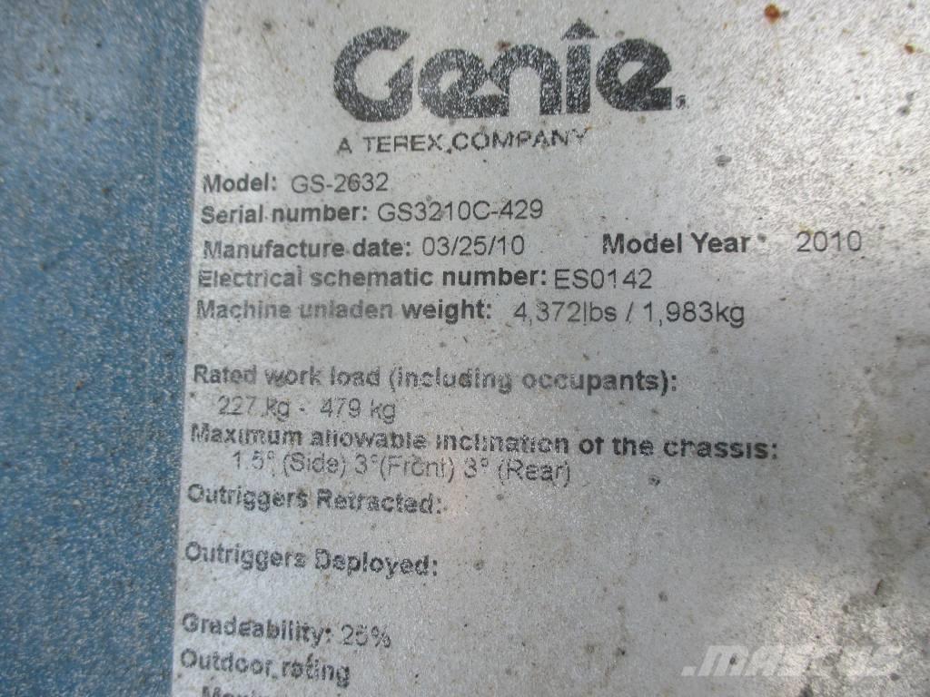 Genie GS 2632 Saksilavat