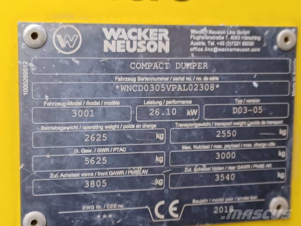 Wacker Neuson 3001 Minidumpperit