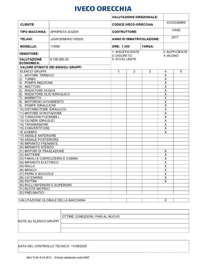 CASE 1150 M Telaketjupuskutraktorit