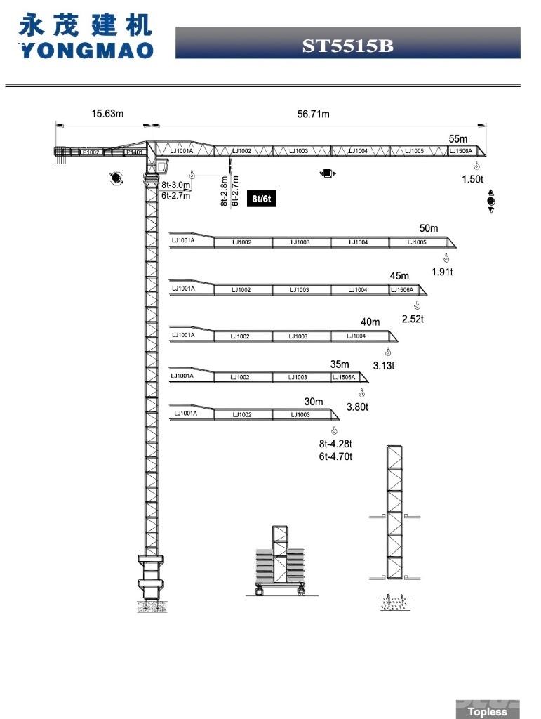 Yongmao ST5515B-6T Torninosturit