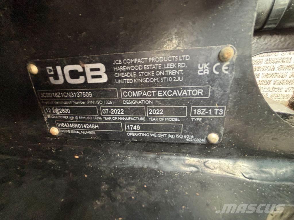 JCB 18Z Minikaivukoneet < 7t
