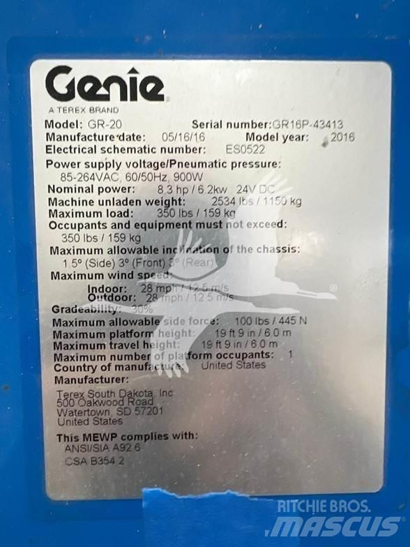 Genie GR20 Henkilönostimet ja nostolaitteet