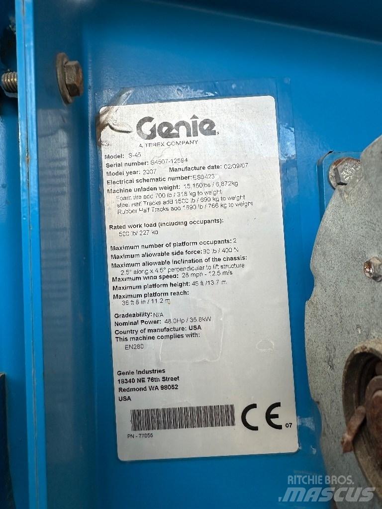Genie s45 Teleskooppipuominostimet