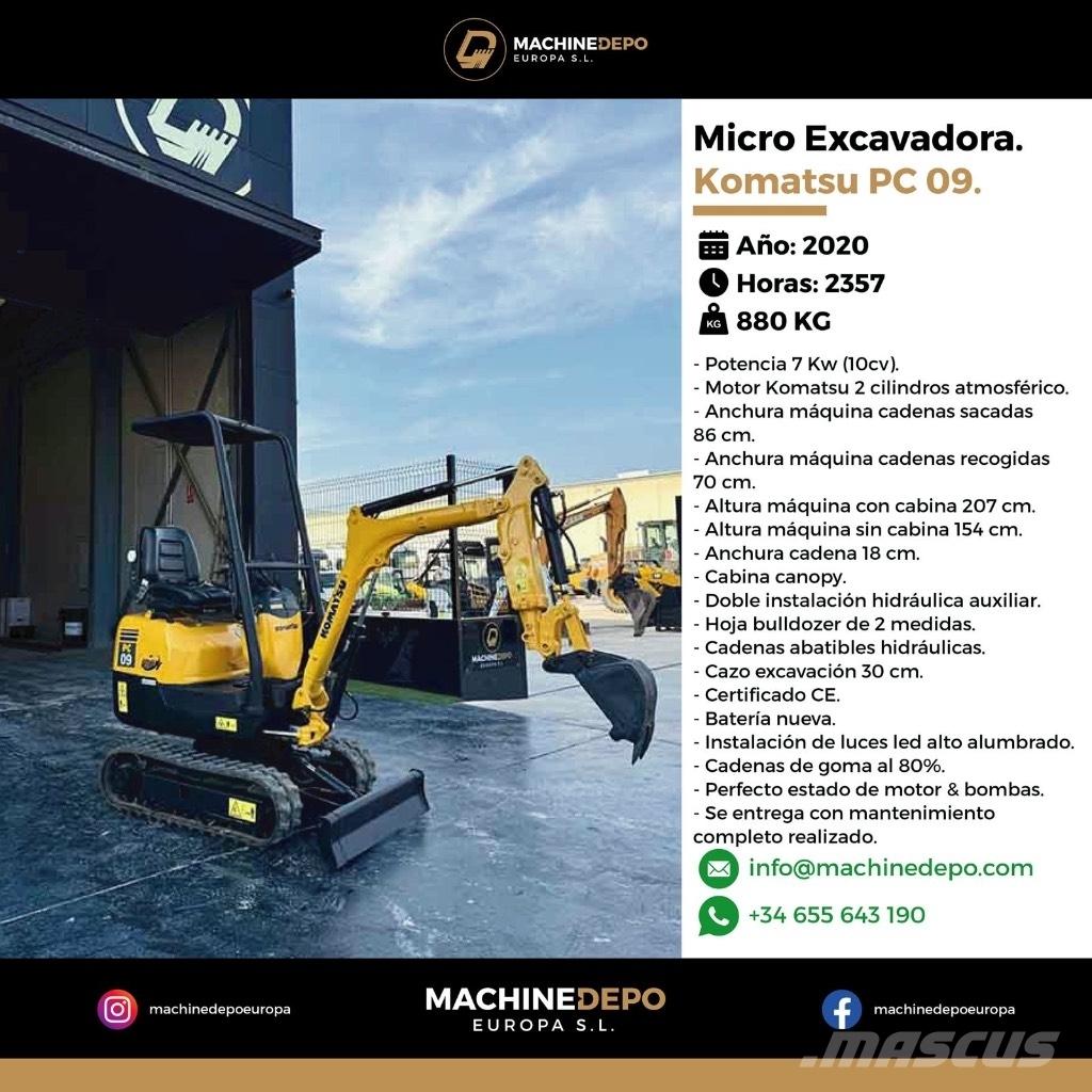 Komatsu PC 09-1 Minikaivukoneet < 7t