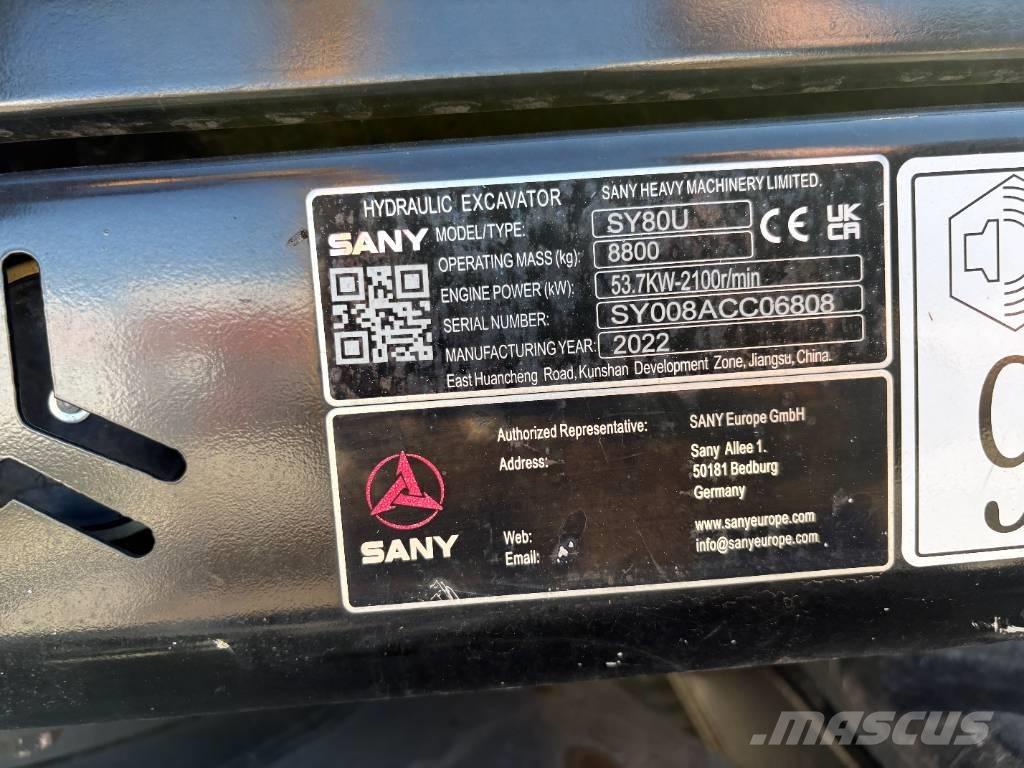 Sany SY 80 U Midikaivukoneet 7t - 12t