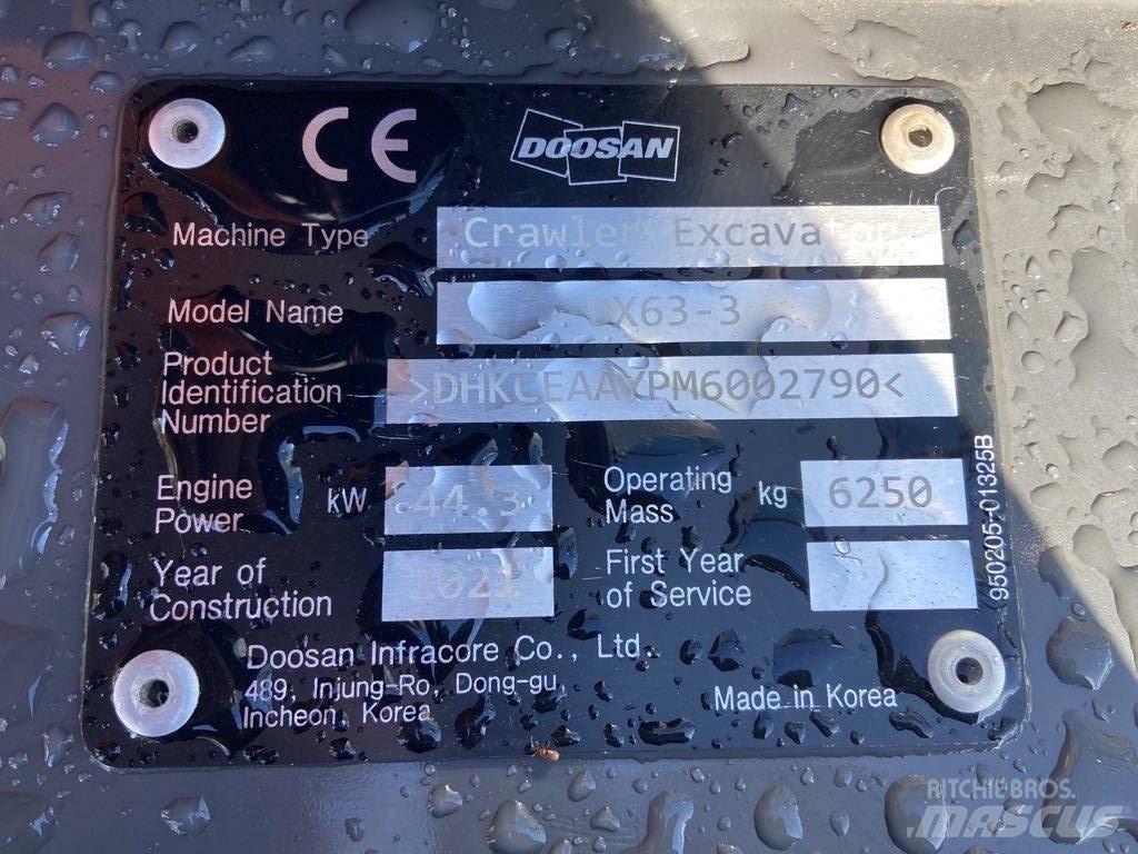 Doosan DX63-3 Telakaivukoneet