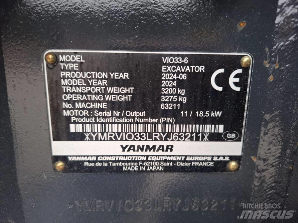 Yanmar Vio 33-6 Minikaivukoneet < 7t