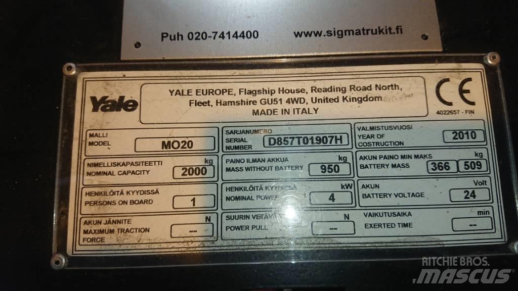 Yale MO20 Matalakeräilytrukit