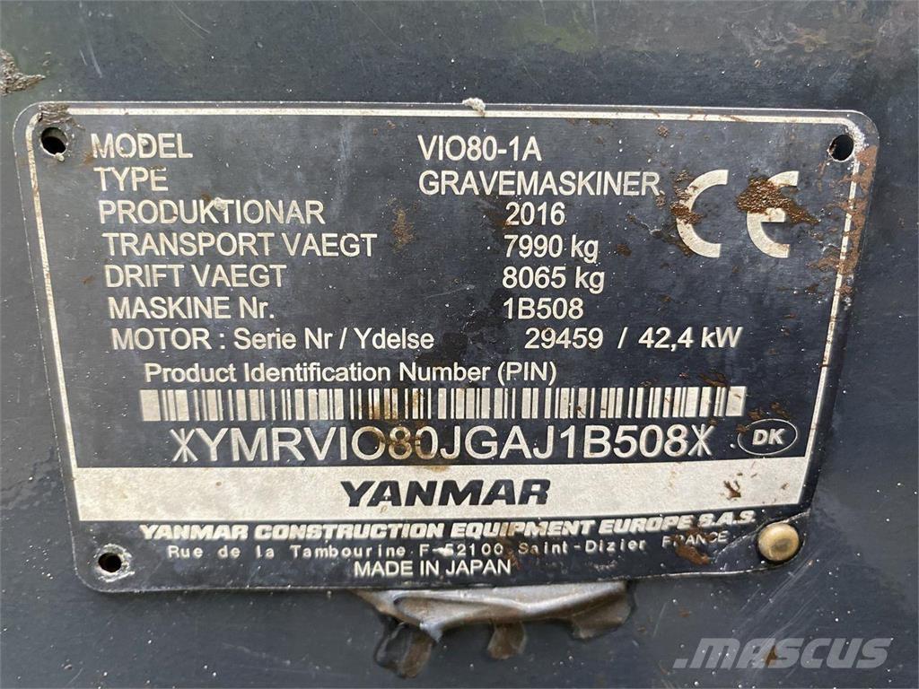 Yanmar VIO80-1A Pyöräkaivukoneet