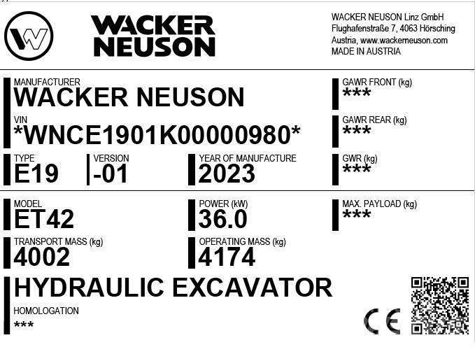 Wacker Neuson ET42 Telakaivukoneet