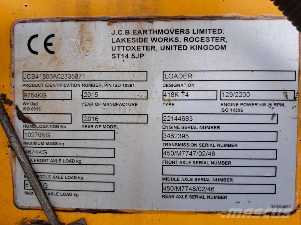 JCB 418 K Pyöräkuormaajat