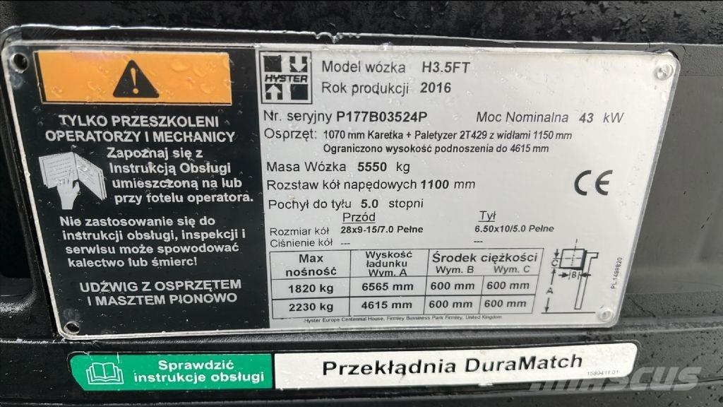 Hyster H 3.5 FT Nestekaasutrukit