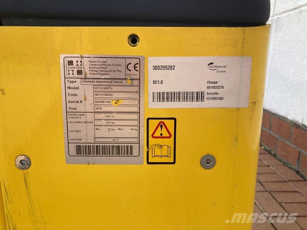 Hyster SC 1.0 Käyden ajettavat pinoamistrukit