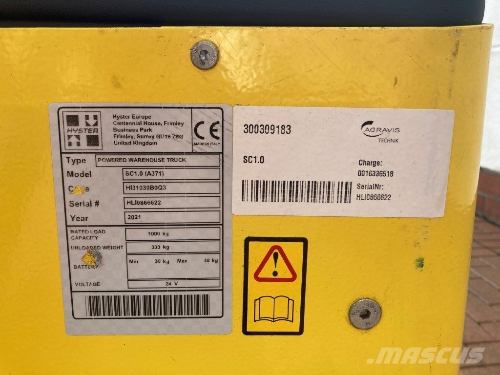 Hyster SC 1.0 Käyden ajettavat pinoamistrukit