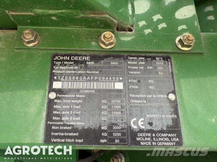 John Deere S660i Traktorit