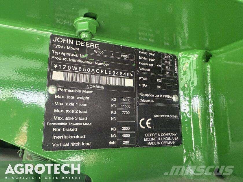 John Deere W650 Traktorit