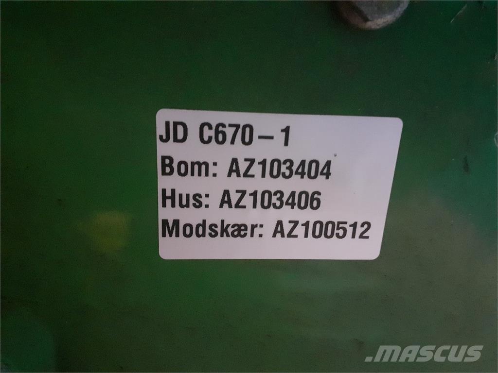 John Deere C670 Lisävarusteet ja komponentit