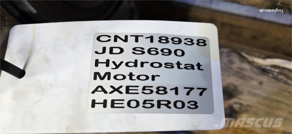 John Deere S690 Hydrauliikka