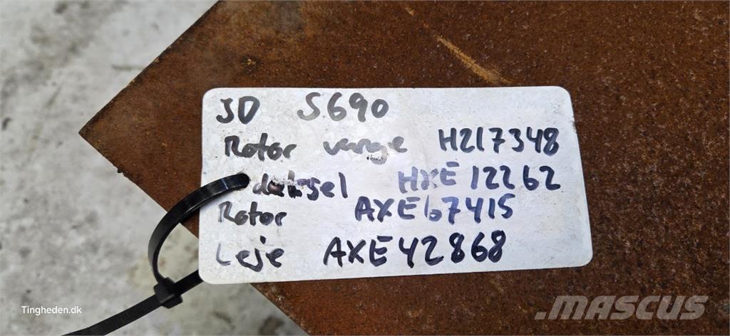 John Deere S690 Lisävarusteet ja komponentit