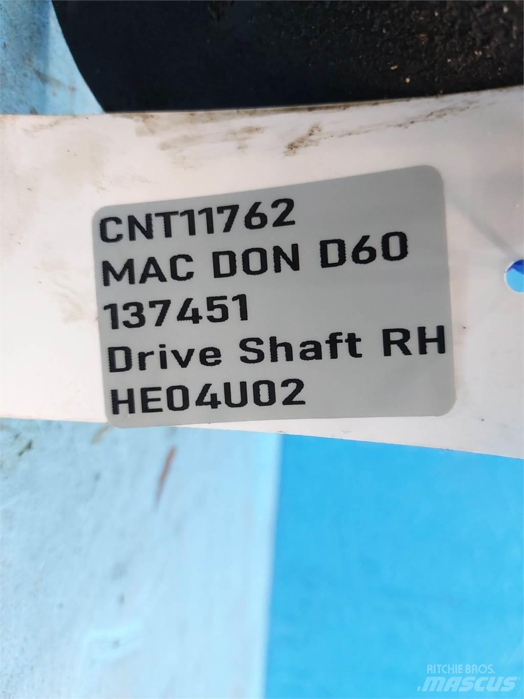 MacDon D60 Lisävarusteet ja komponentit