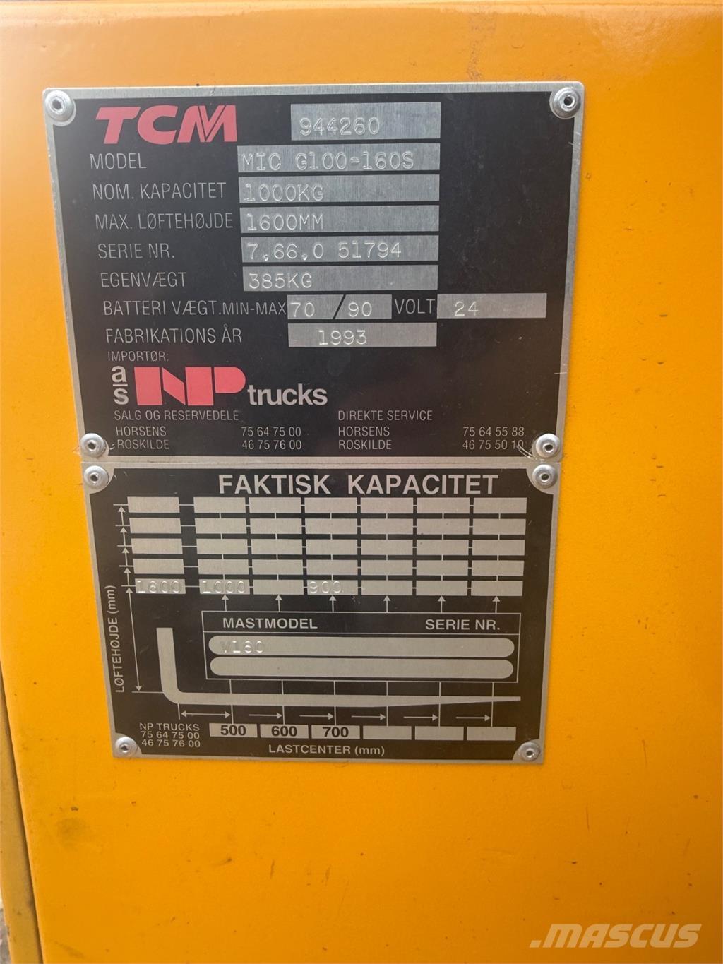 MIC 1000kg Käsikäyttöiset pinoamisvaunut