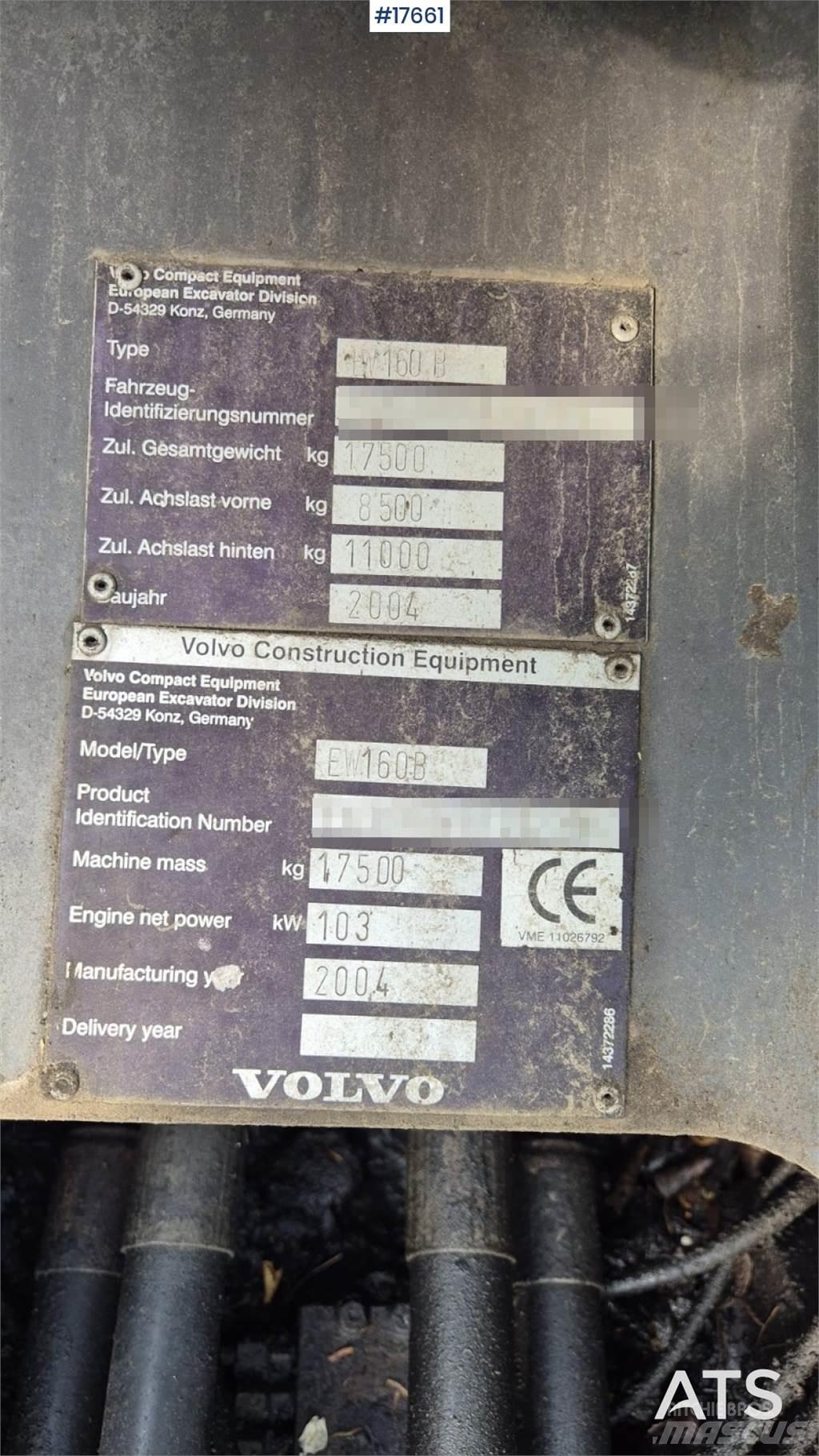 Volvo EW 160B Pyöräkaivukoneet
