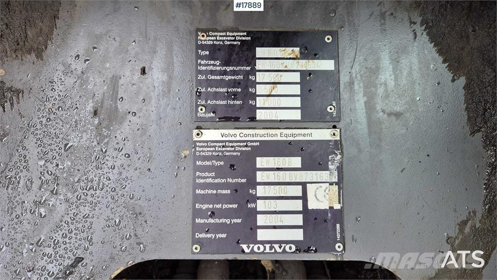 Volvo EW160B Pyöräkaivukoneet